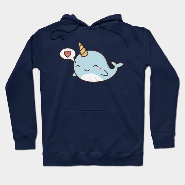 Kawaii Cute Narwhal Hoodie by happinessinatee